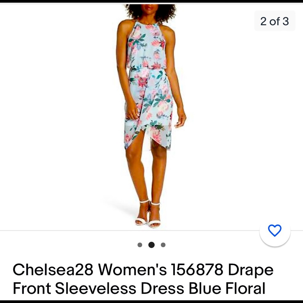 Drape front floral dress